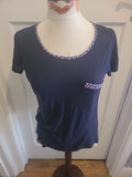 Ladies Regatta Size 10 Navy Purple Detailed Slightly See Through Tshirt