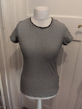 Primark 12 Black Stripe Stretch Crew Short Sleeve T-shirt