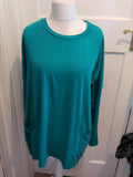 4XL Turquoise Long Sleeve Blouse
