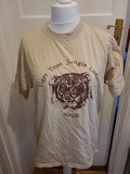 Ladies Size Large Beige Heavy Cotton Nepal Print Tshirt