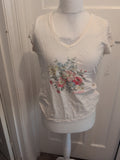 Cath Kidston Large Ivory Short Sleeve V Neck Blouse