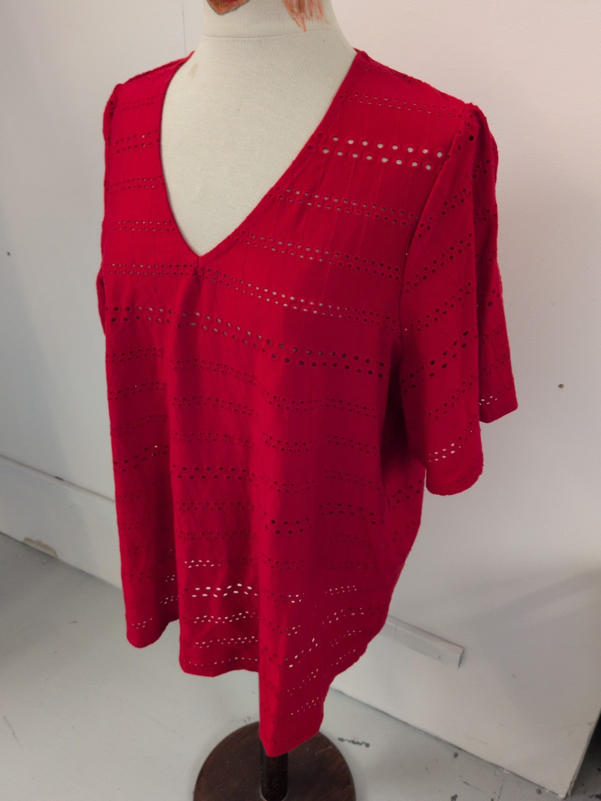 JD Williams 22 Red Short Sleeve Blouse