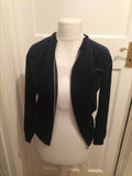 Ladies Primark Size 8 Navy Velvet Style Full Zip Top