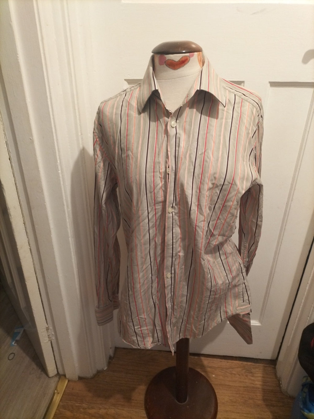 Mens Autograph Size Medium Luxury Fabric Striped Shirt