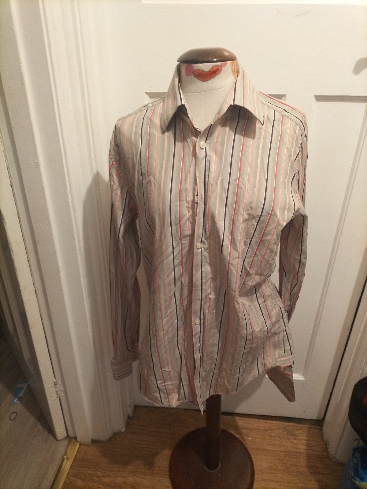 Mens Autograph Size Medium Luxury Fabric Striped Shirt