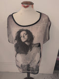 Primark 16 Sleeveless Only The Lonely Print T-shirt