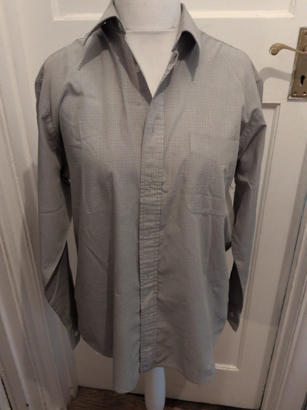 Essentials 16" Sage Green Check Long Sleeve Shirt