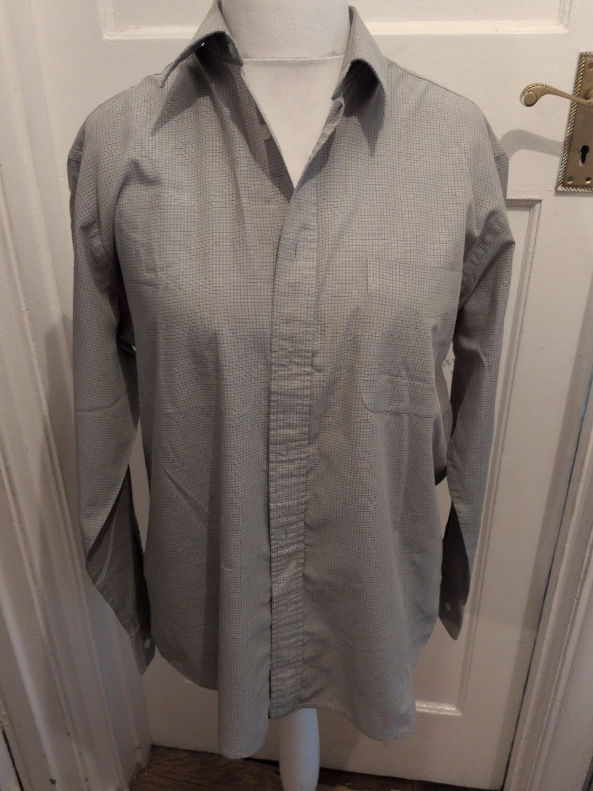 Essentials 16" Sage Green Check Long Sleeve Shirt