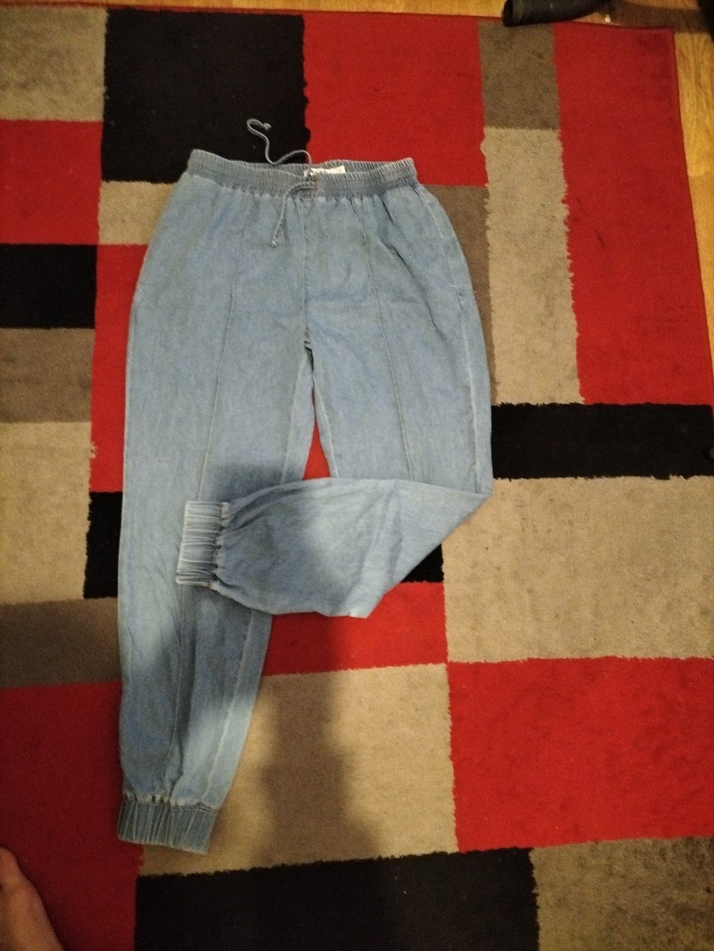 Ladies Na-kd Size EU 38 Elasticated Denim Trousers