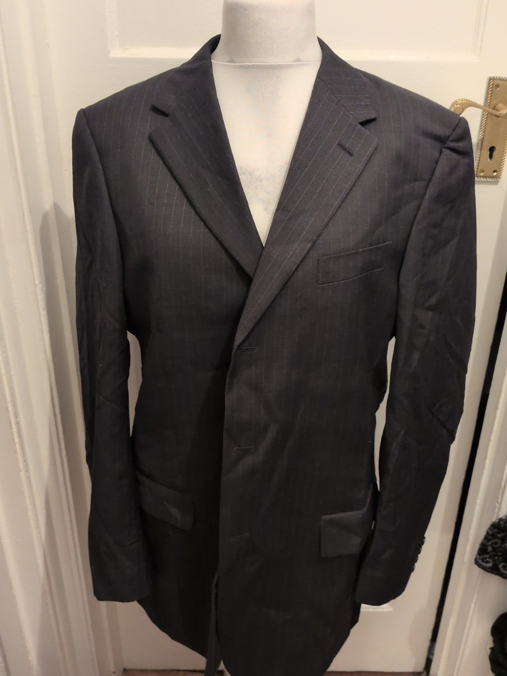 Marks And Spencer 44L Dark Grey Pinstripe Suit Jacket