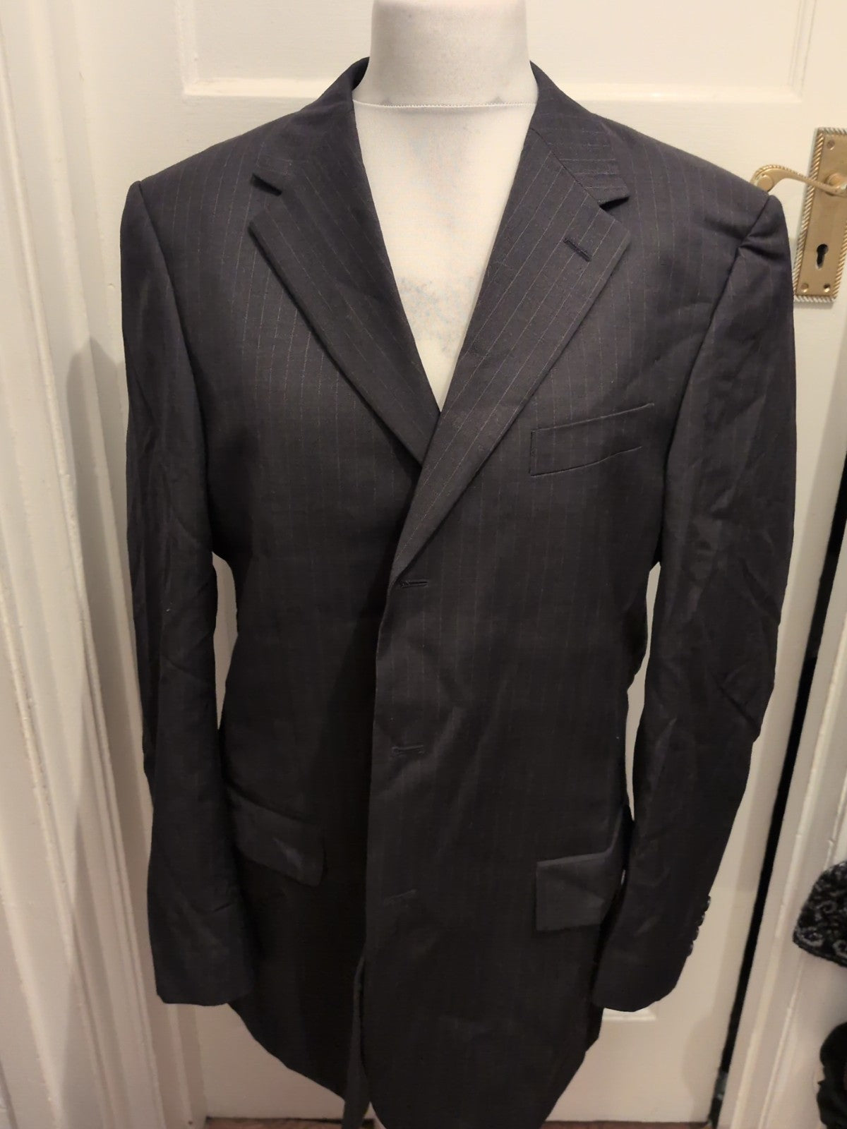 Marks And Spencer 44L Dark Grey Pinstripe Suit Jacket