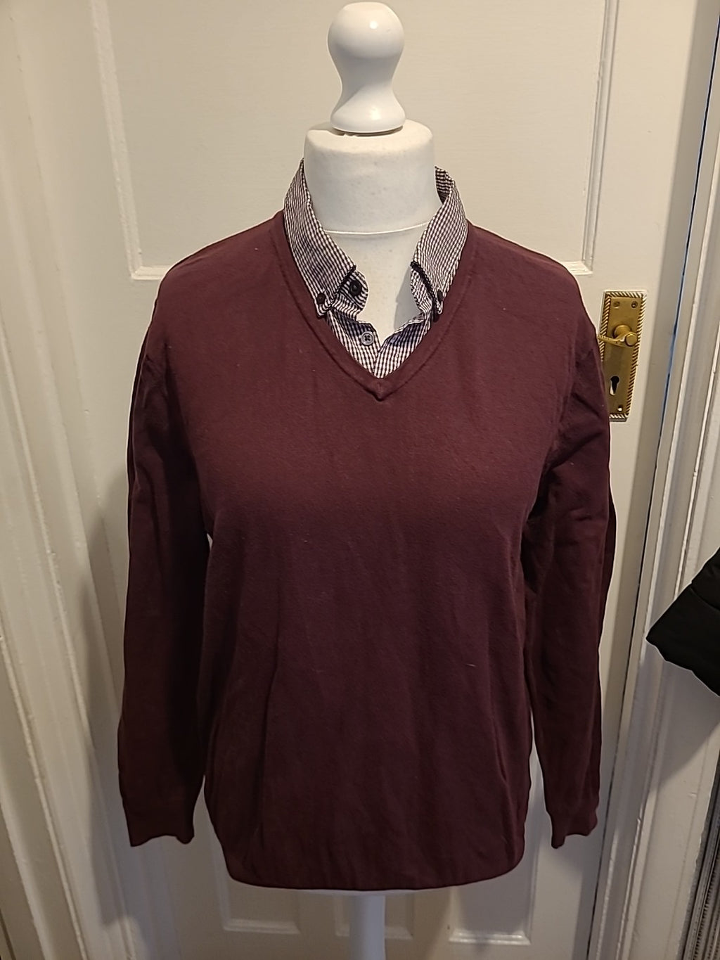 Mens F&F Size Large Purple Collared Jumper