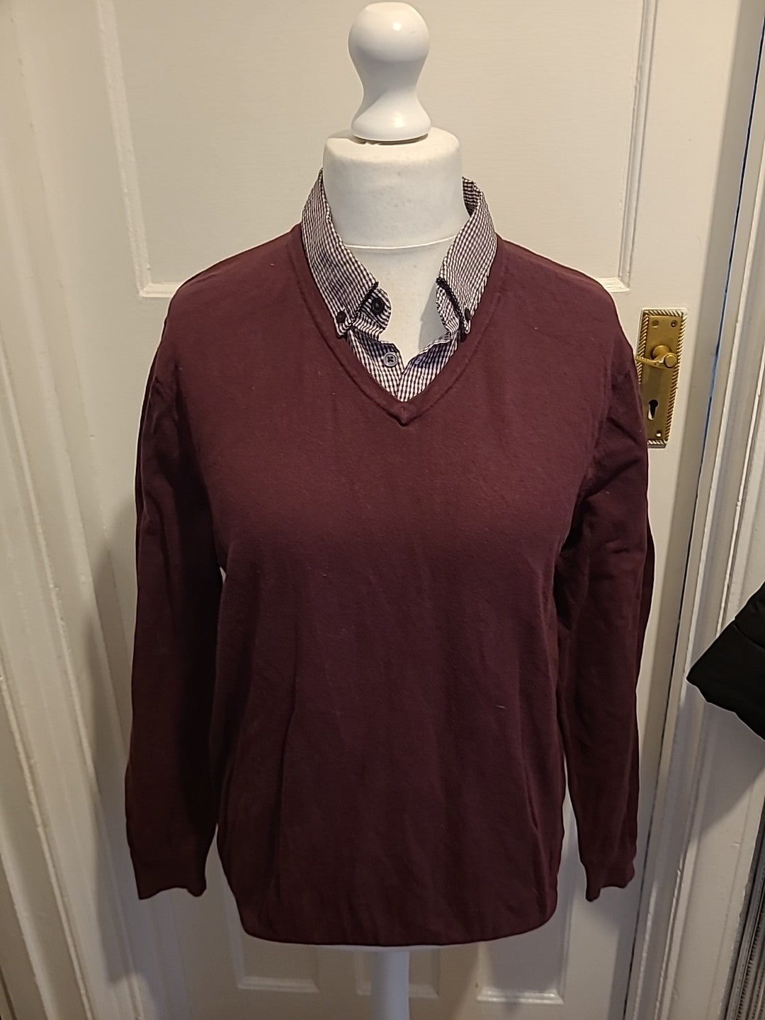 Mens F&F Size Large Purple Collared Jumper