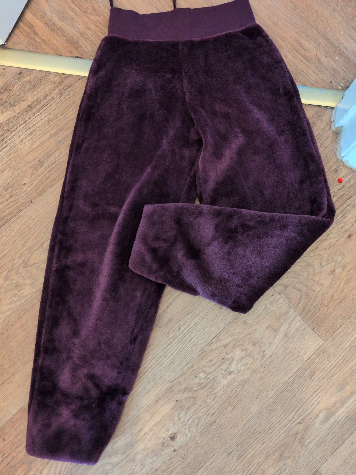 Marks And Spencer XS Dark Aubergine Fluffy Pyjama Bottoms