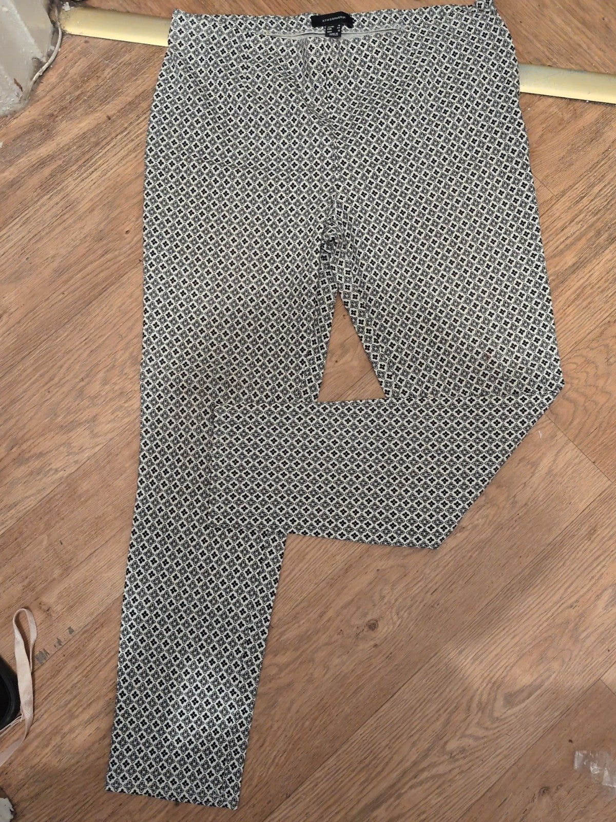 Primark 16 Black And White Patterned Pull On Trousers