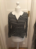 Ladies RALPH LAUREN black/white L/S Top Size Large