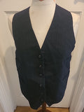 Boys Size Large Navy Pinstripe Lined Waistcoat
