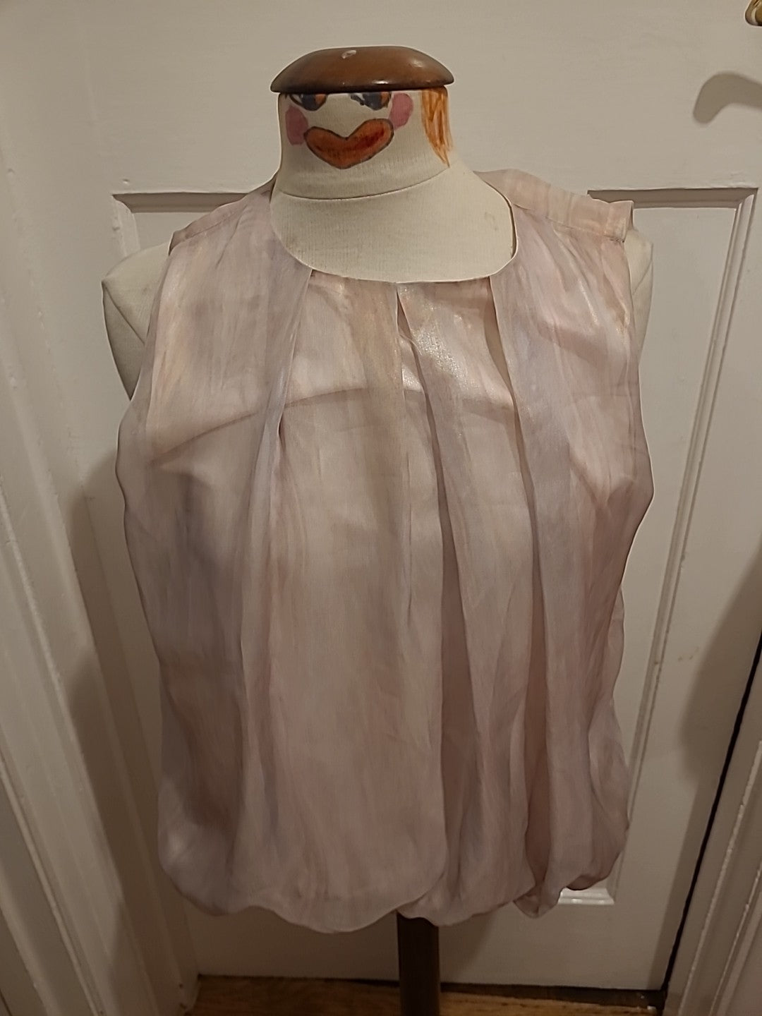 Ladies Primark Size 14 Baby Pink Sleeveless Lined Blouse