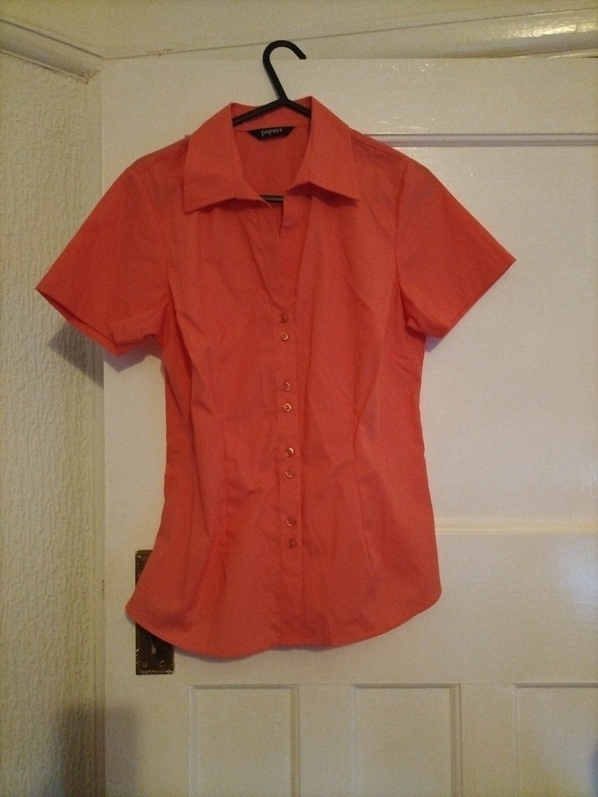 Ladies Papaya Size 10 Pink Short Sleeved Buttoned Blouse