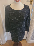 Ladies Next Size 6 Black Fleck Mid Sleeved Dress