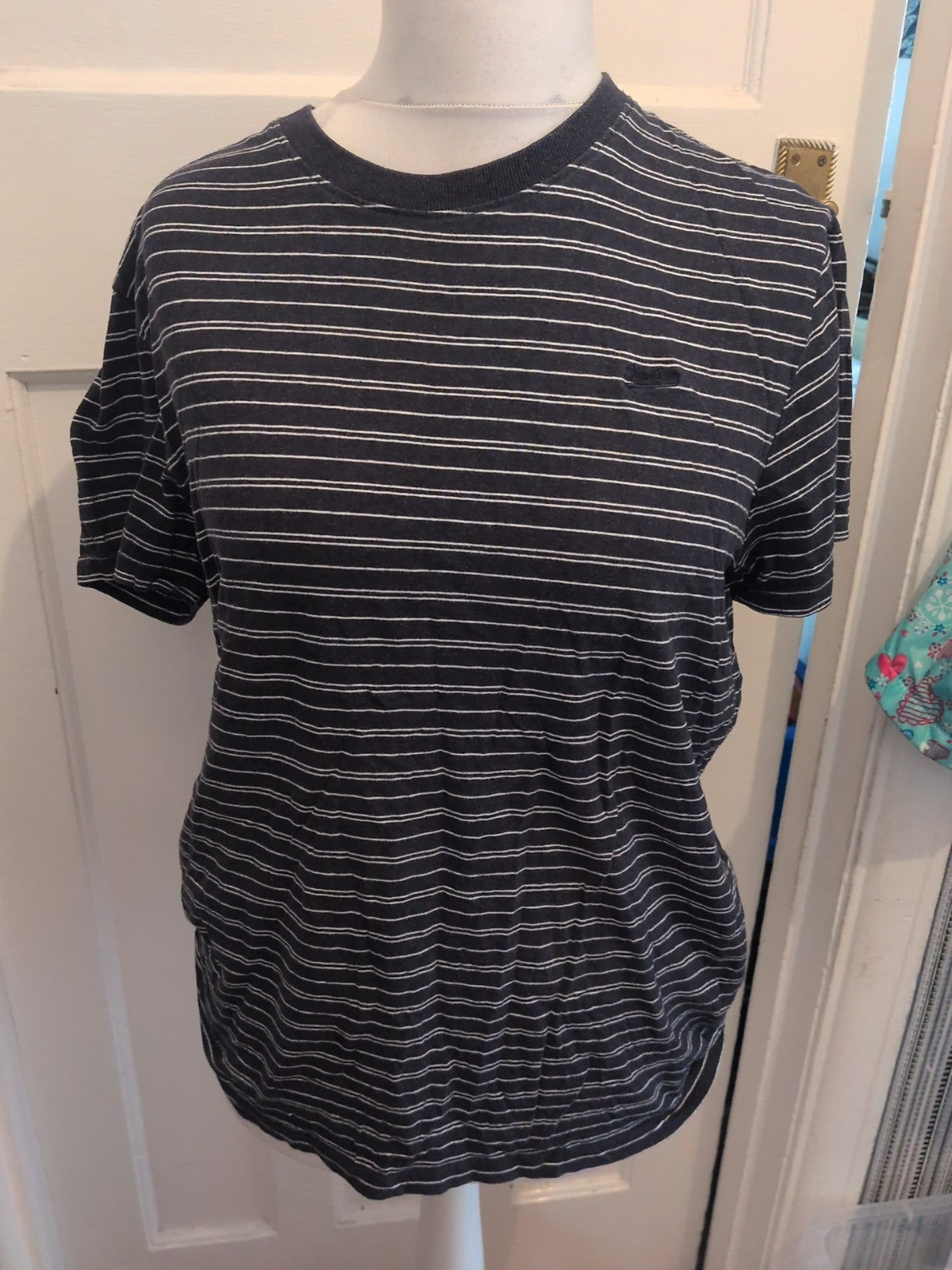 Superdry Oxford Street Large Navy White Stripe Short Sleeve T-shirt