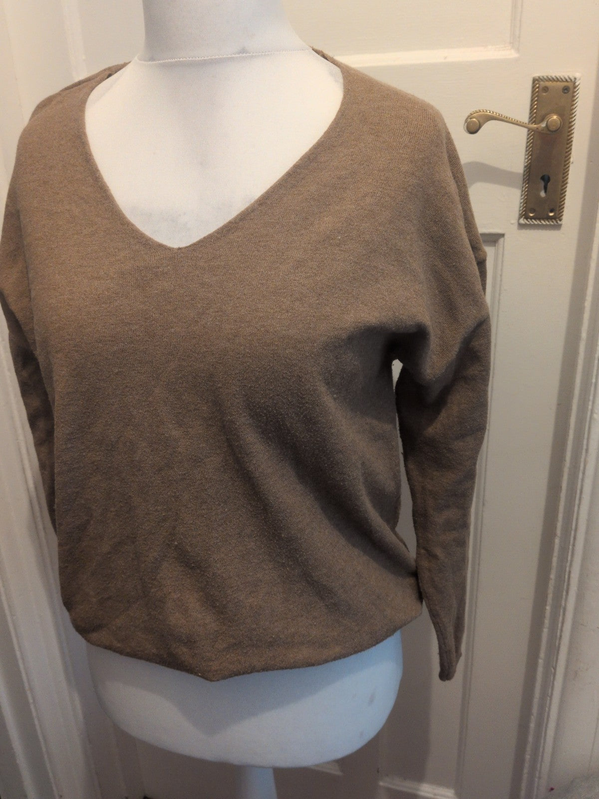 Primark Medium Brown V Neck Pullover Jumper