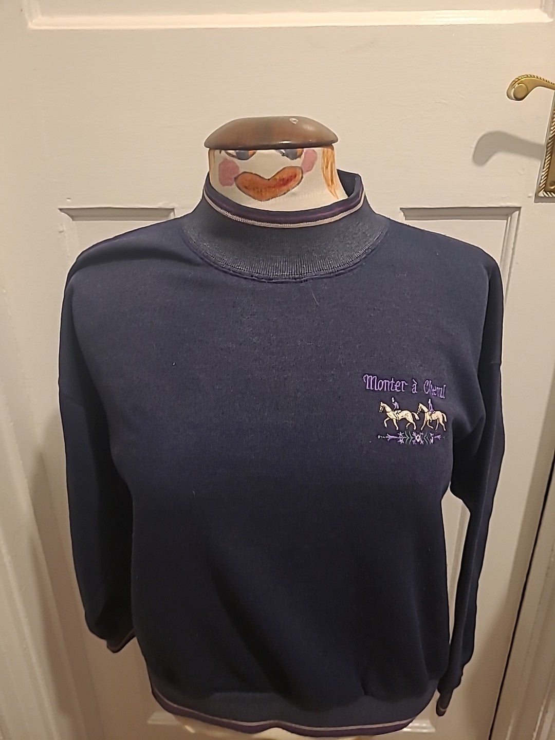 Mens Monter À Cheval One Size Navy Pullover Jumper