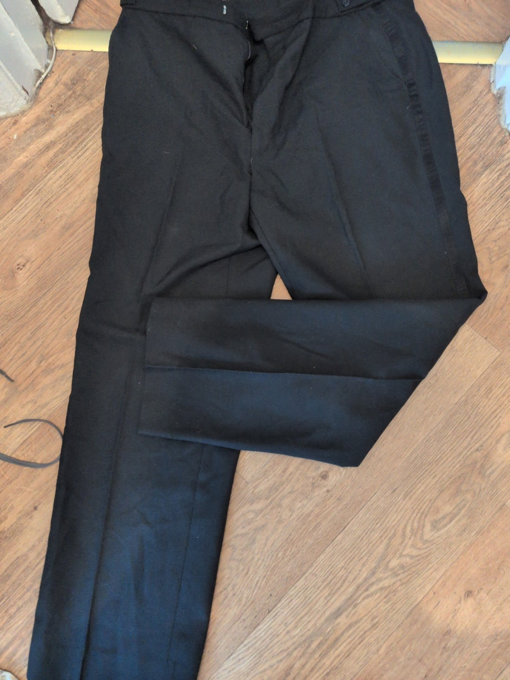 St Micheal 40x33 Wool Blend Black Smart Formal Trousers