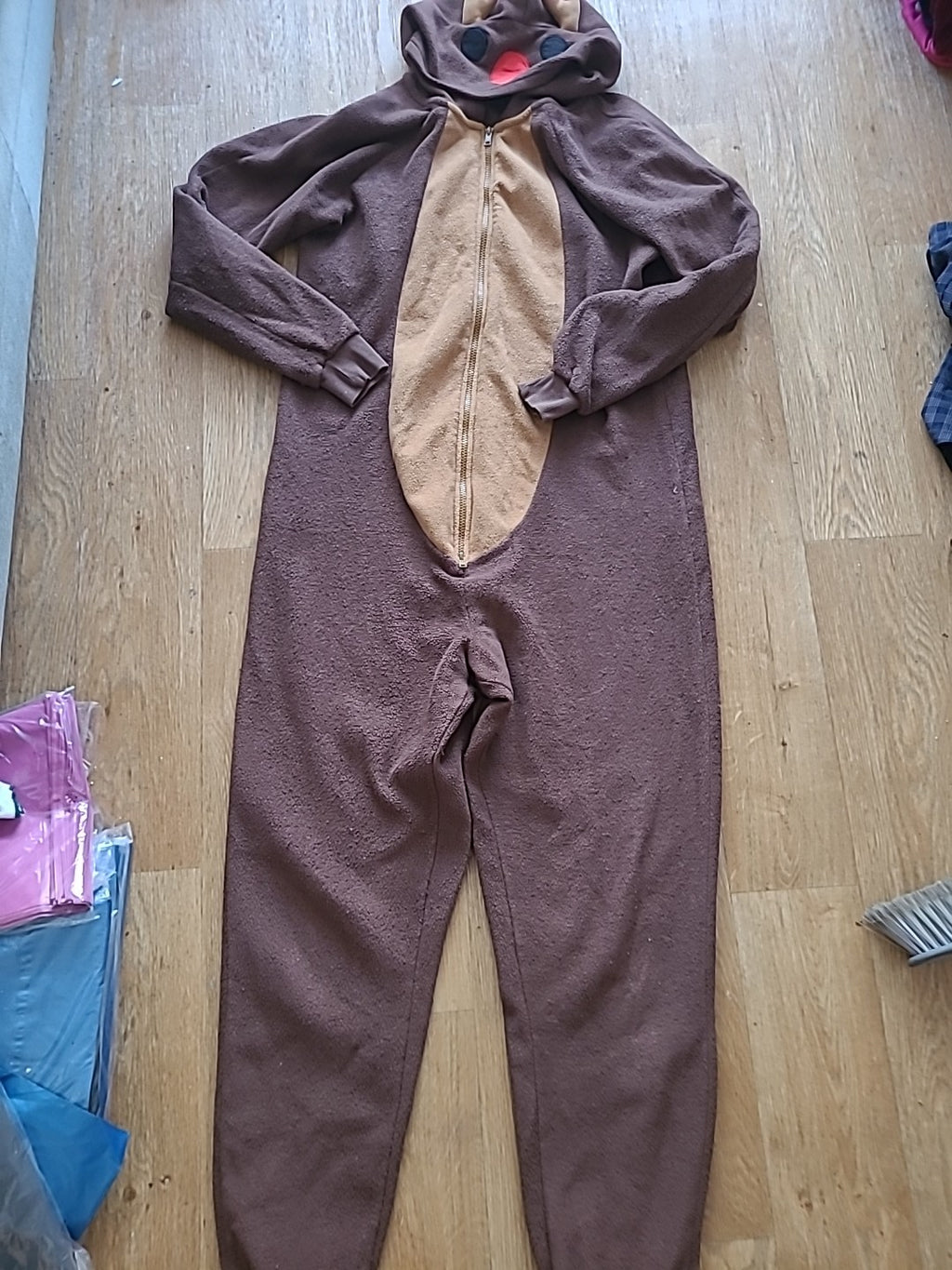 Mens Marks And Spencer Size Medium Brown Reindeer All In One