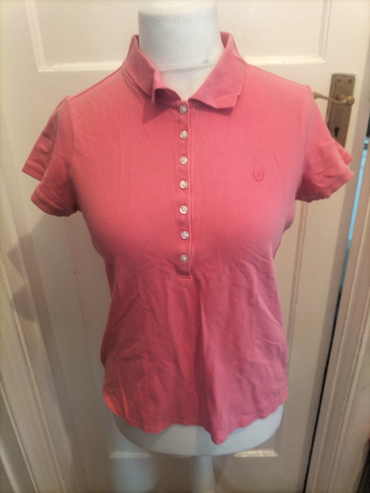 Ladies Izod Size Large Pink Short Sleeve Polo
