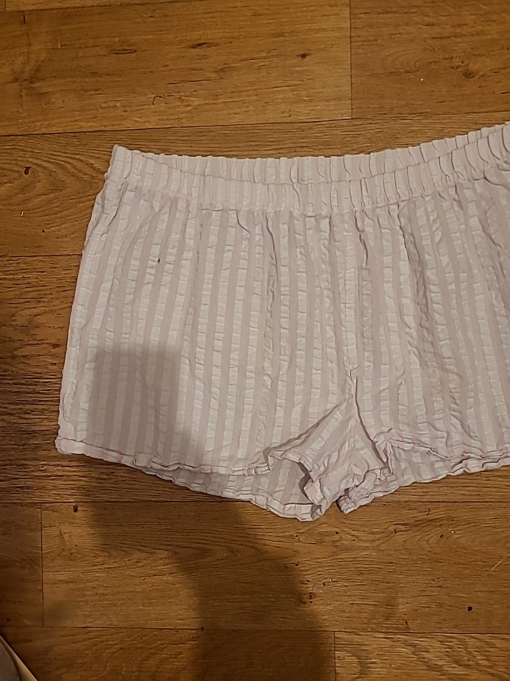 Ladies Primark Size 18-20 Pink And White Elasticated Sleep Shorts