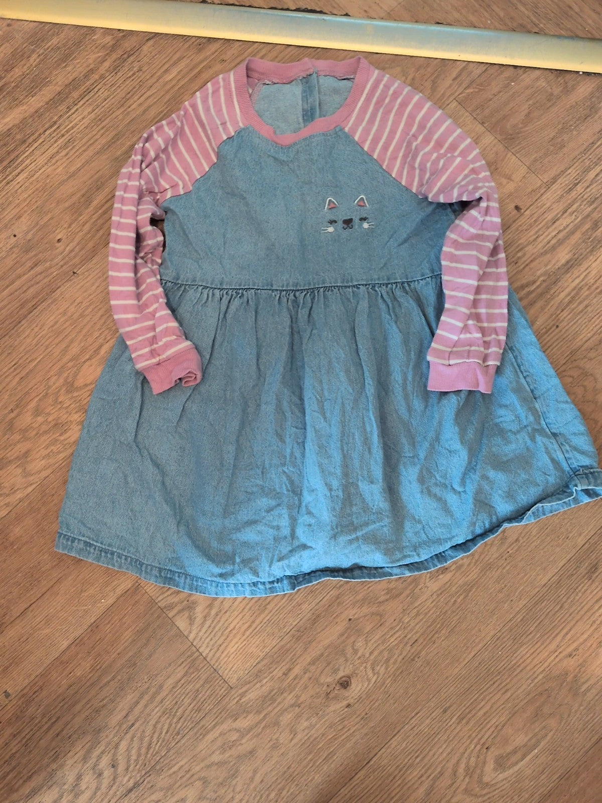 Nutmeg 4-5 Years Denim And Pink Dress