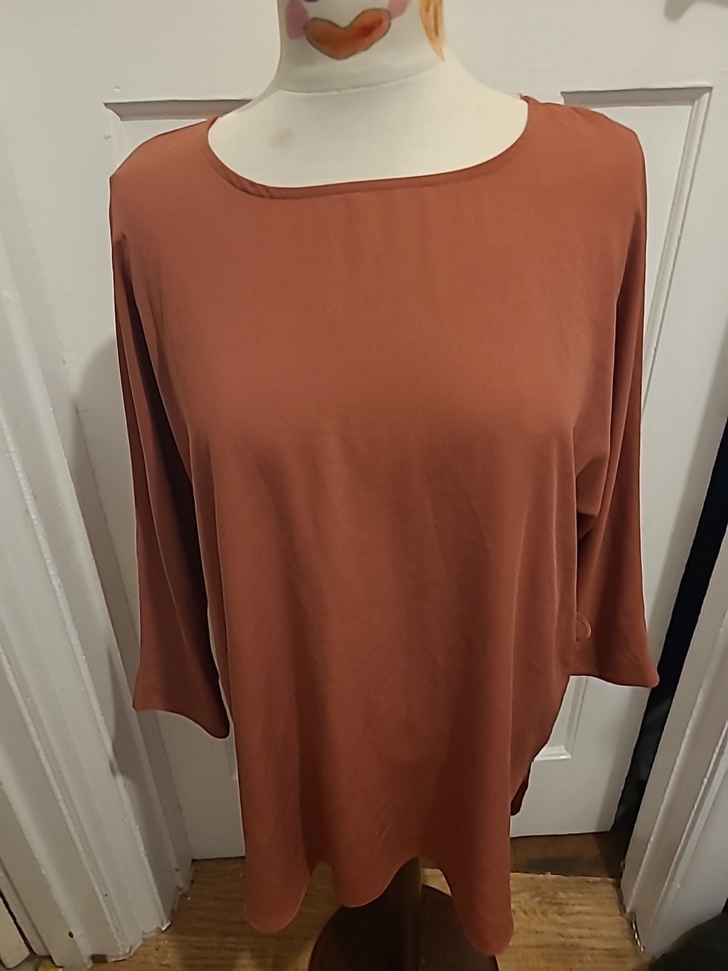 Ladies Primark Size 14 Rust Long Sleeved Dress