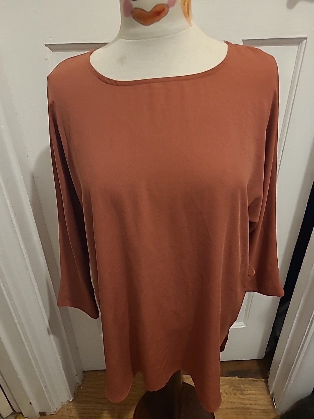 Ladies Primark Size 14 Rust Long Sleeved Dress