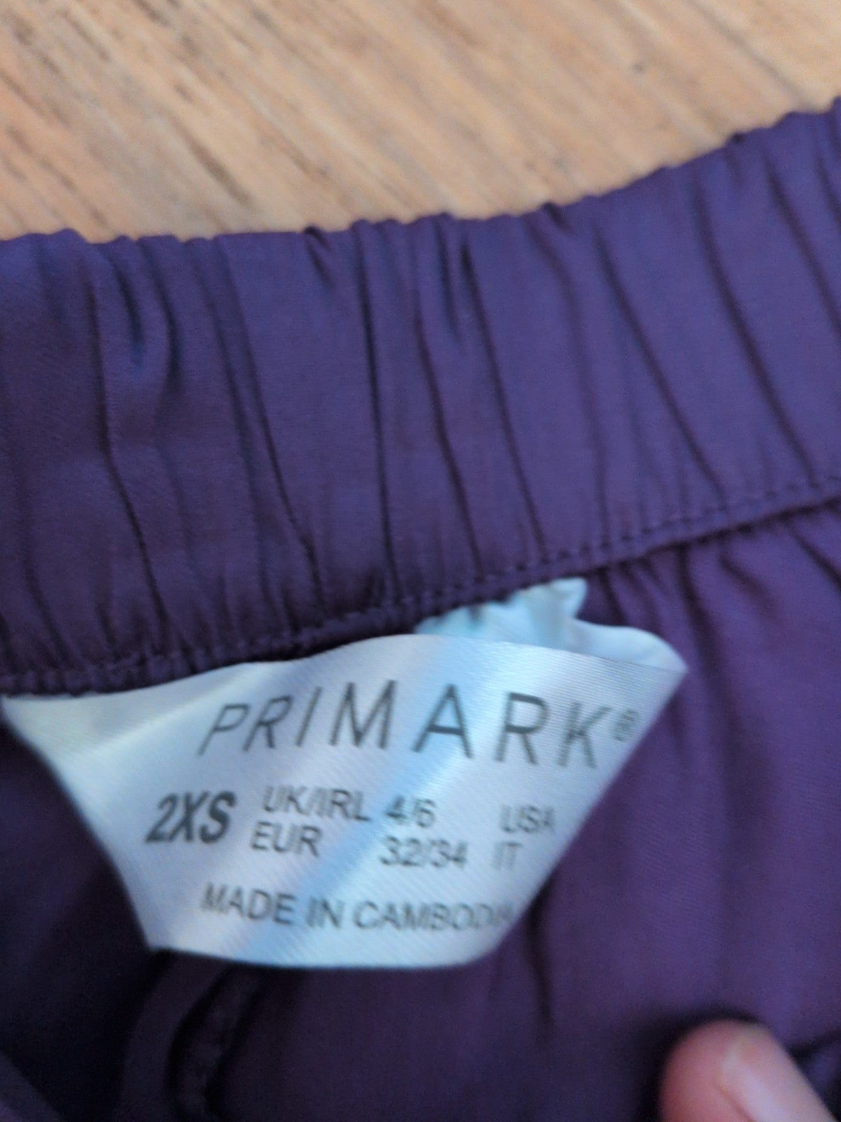Primark 2XS 4/6 Purple Elasticated Satin Style Pyjama Bottoms