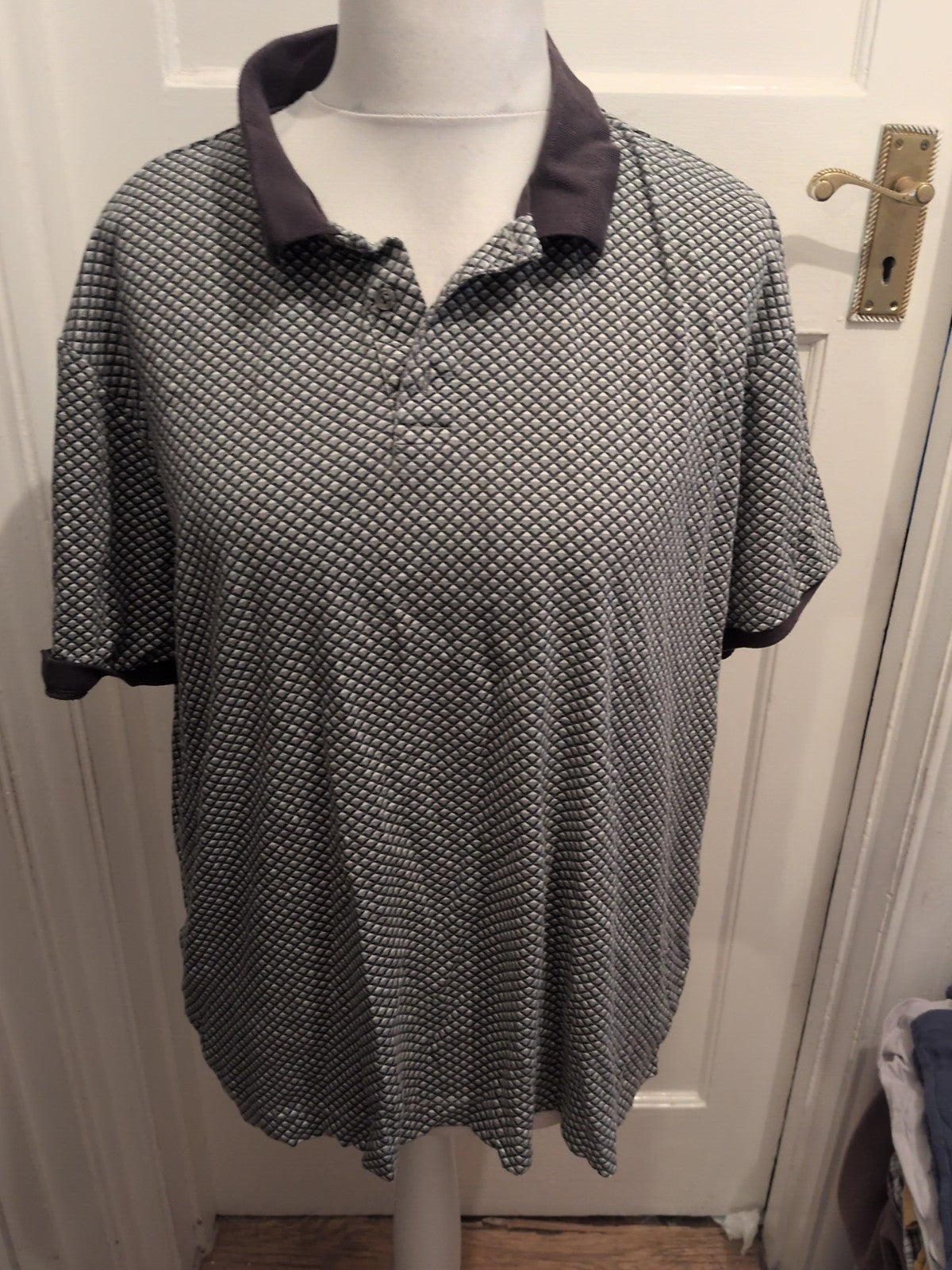 Mens Marks And Spencer Size 2XL Grey Mix Short Sleeve Polo Shirt