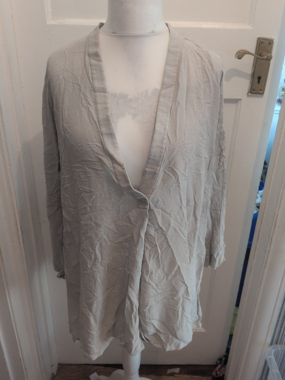 Sara Sturgeon 3 Grey V Neck Long Sleeve Blouse