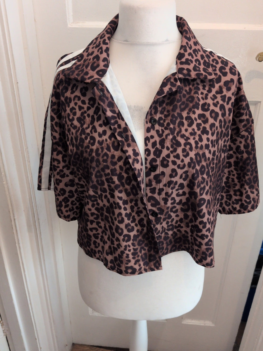 Large Leopard Print Buttoned Blouse