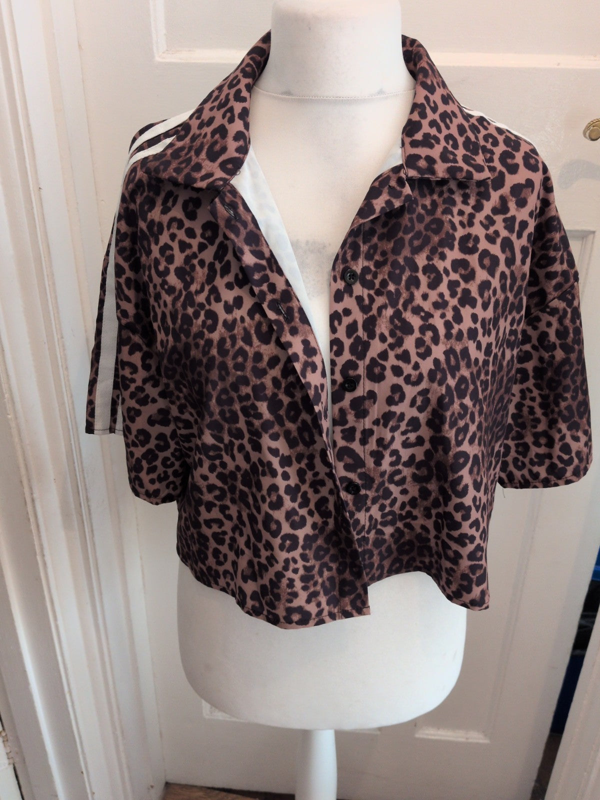 Large Leopard Print Buttoned Blouse