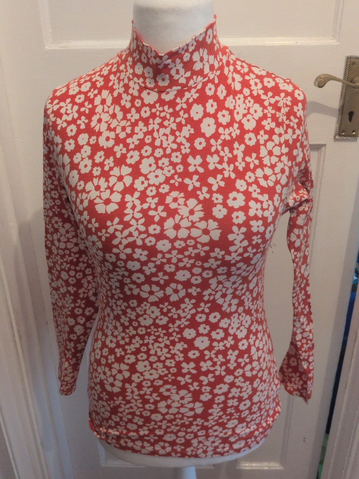 M&S Collection 10 Orange And White Long Sleeve T-shirt