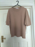 Ladies Primark Size 6-8 Brown Short Sleeved T Shirt