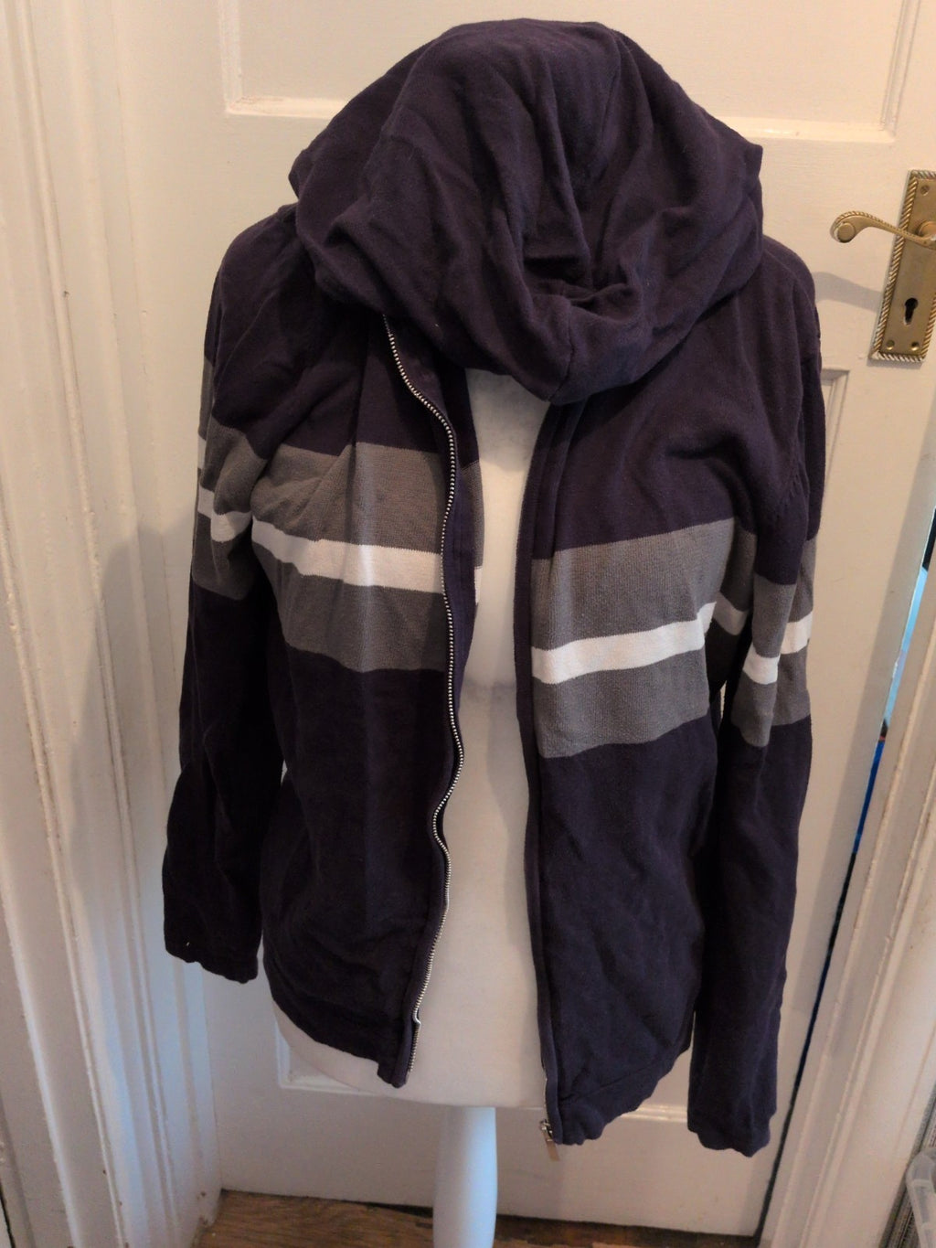 Tu Large Navy And Grey Full Zip Hoodie