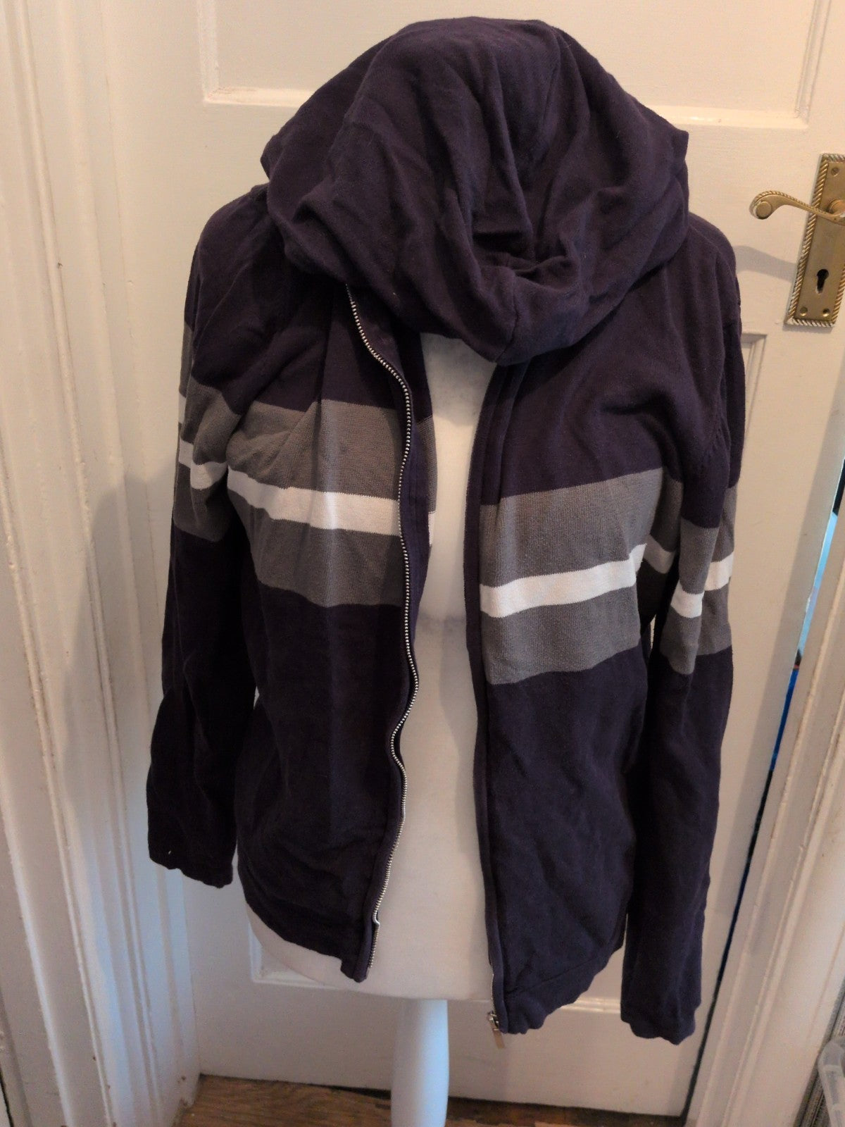 Tu Large Navy And Grey Full Zip Hoodie