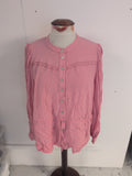 M&S Collection 16 Pink Long Sleeve Buttoned Blouse