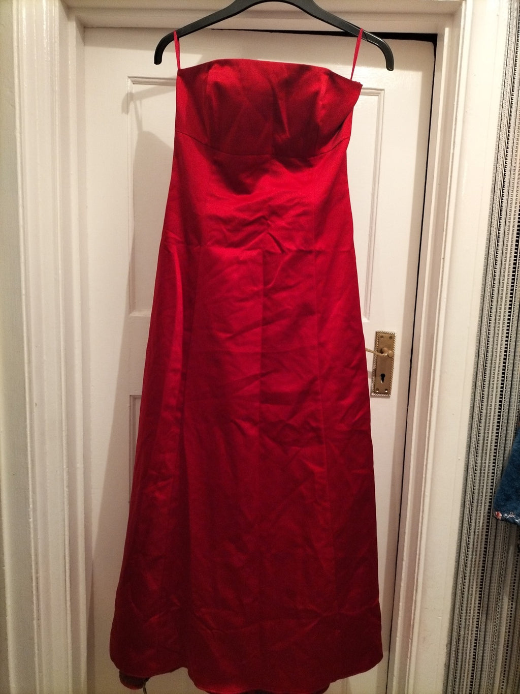 Ladies Debut Size 12 Red Sleeveless Strapless Boned Long Length Dress