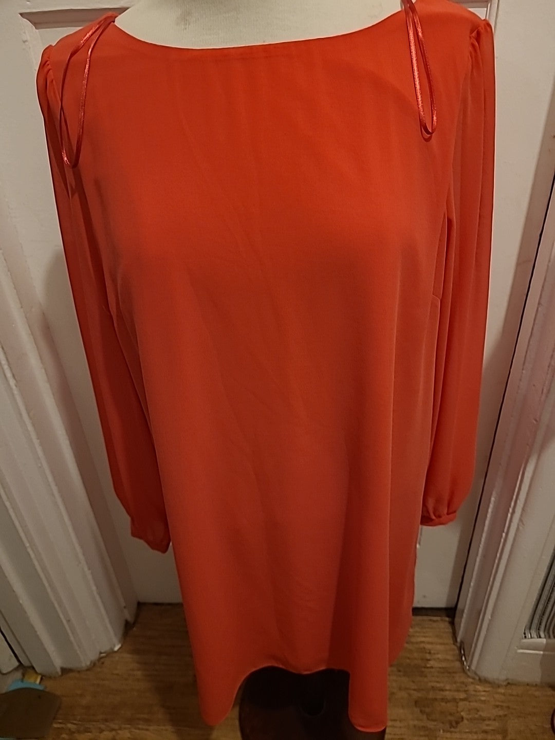Ladies Primark Size 18 Pink Lined Long Sleeved Dress