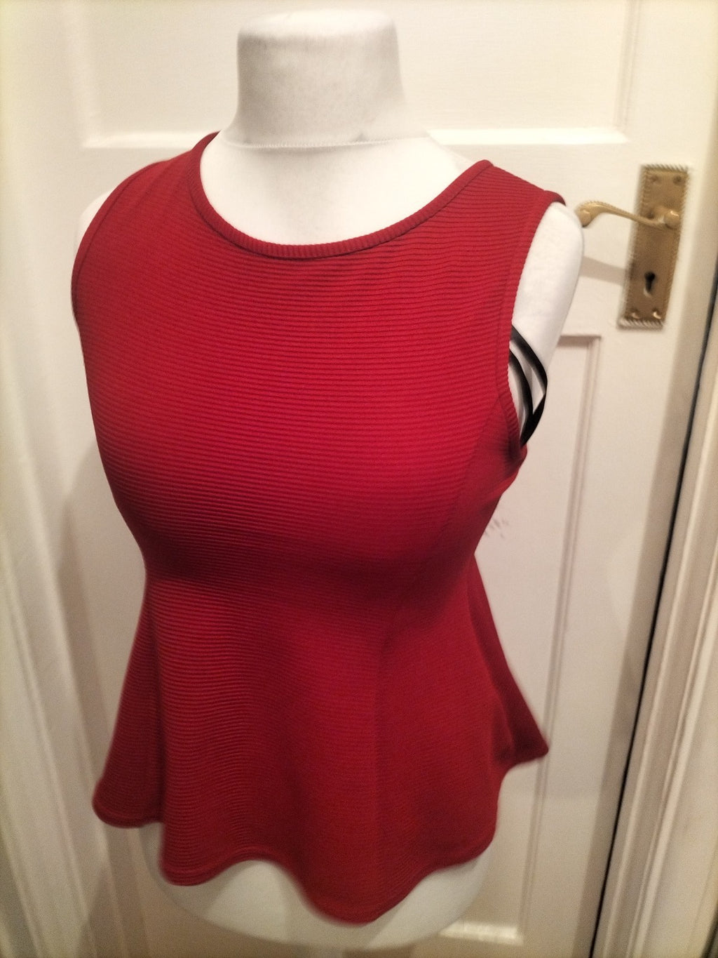 Ladies Primark Size 12 Ruby Ribbed Sleeveless Blouse