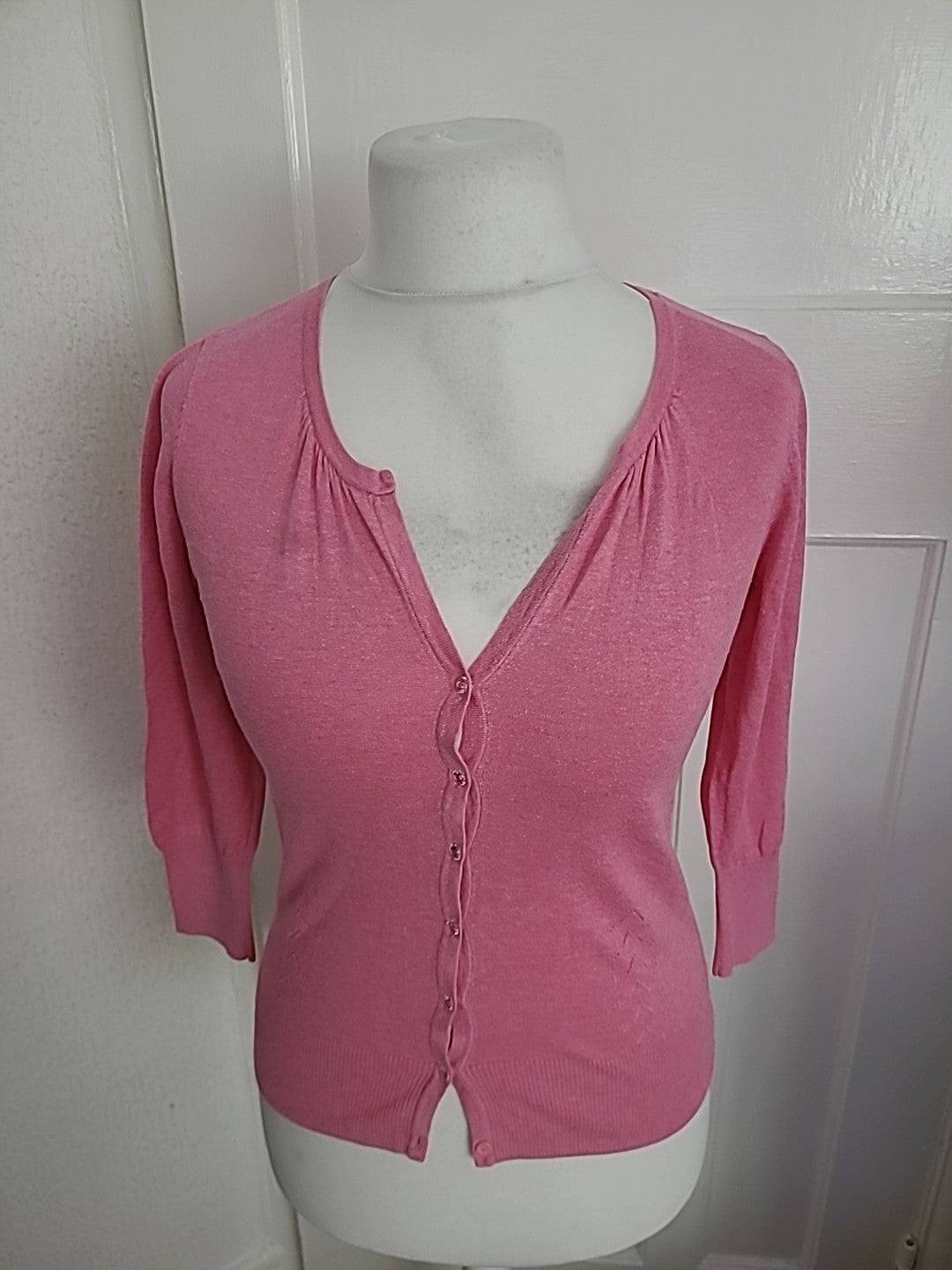 Ladies Monsoon Size 8 Pink Buttoned Cardigan