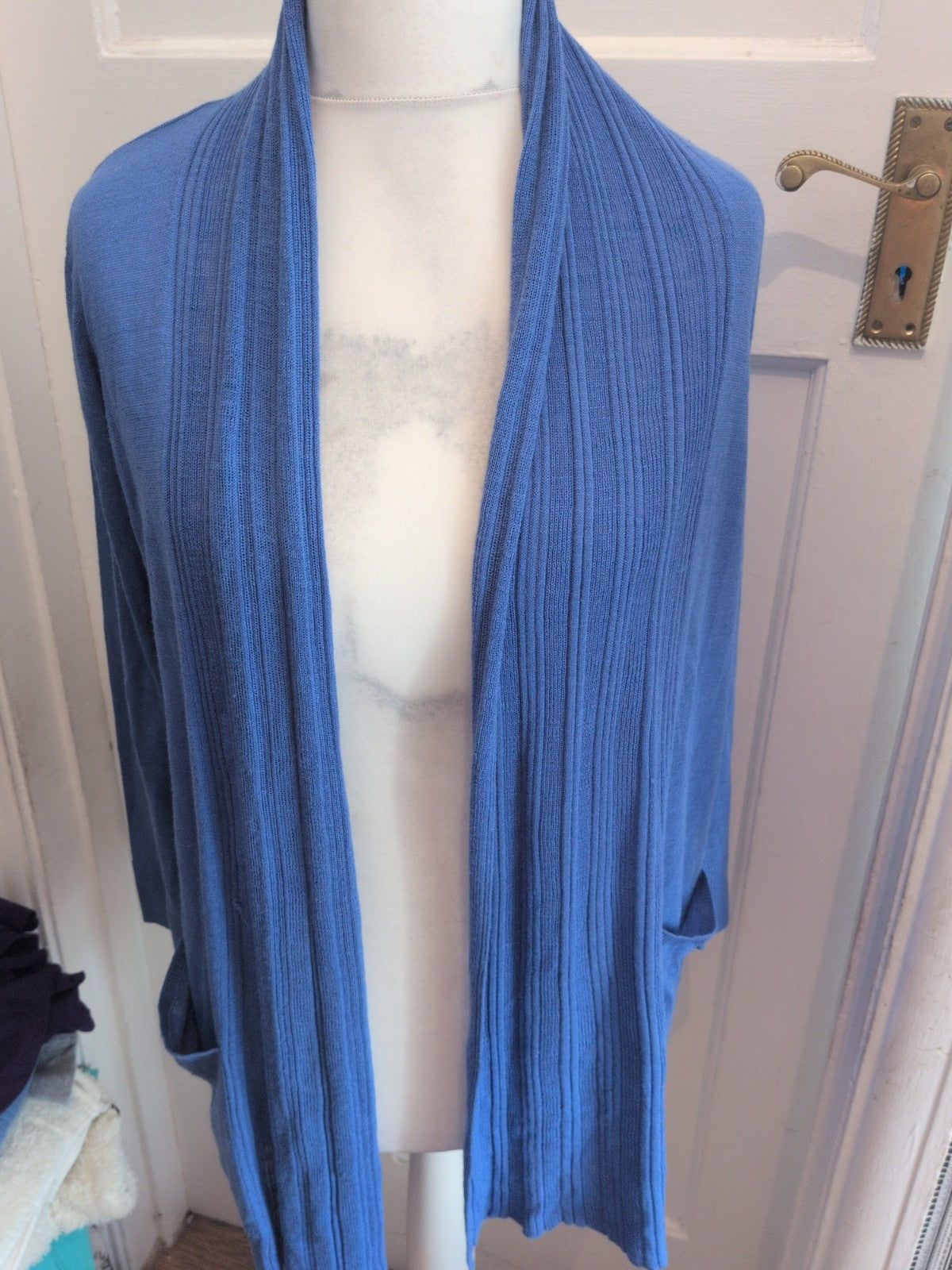 M&S Woman 12 Blue Long Sleeve Open Blouse/Cardigan