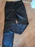Ladies Primark Size 12 Black Pleather Trousers Straight Leg